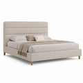 Letto matrimoniale imbottito beige in poliestere rettangolare 160 x 200 cm