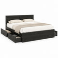 Letto matrimoniale contenitore nero in pannelli truciolari 160 x 200 cm con 4 cassetti