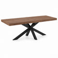Tavolo da pranzo rettangolare noce e acciaio nero 200 x 100 x 75 cm