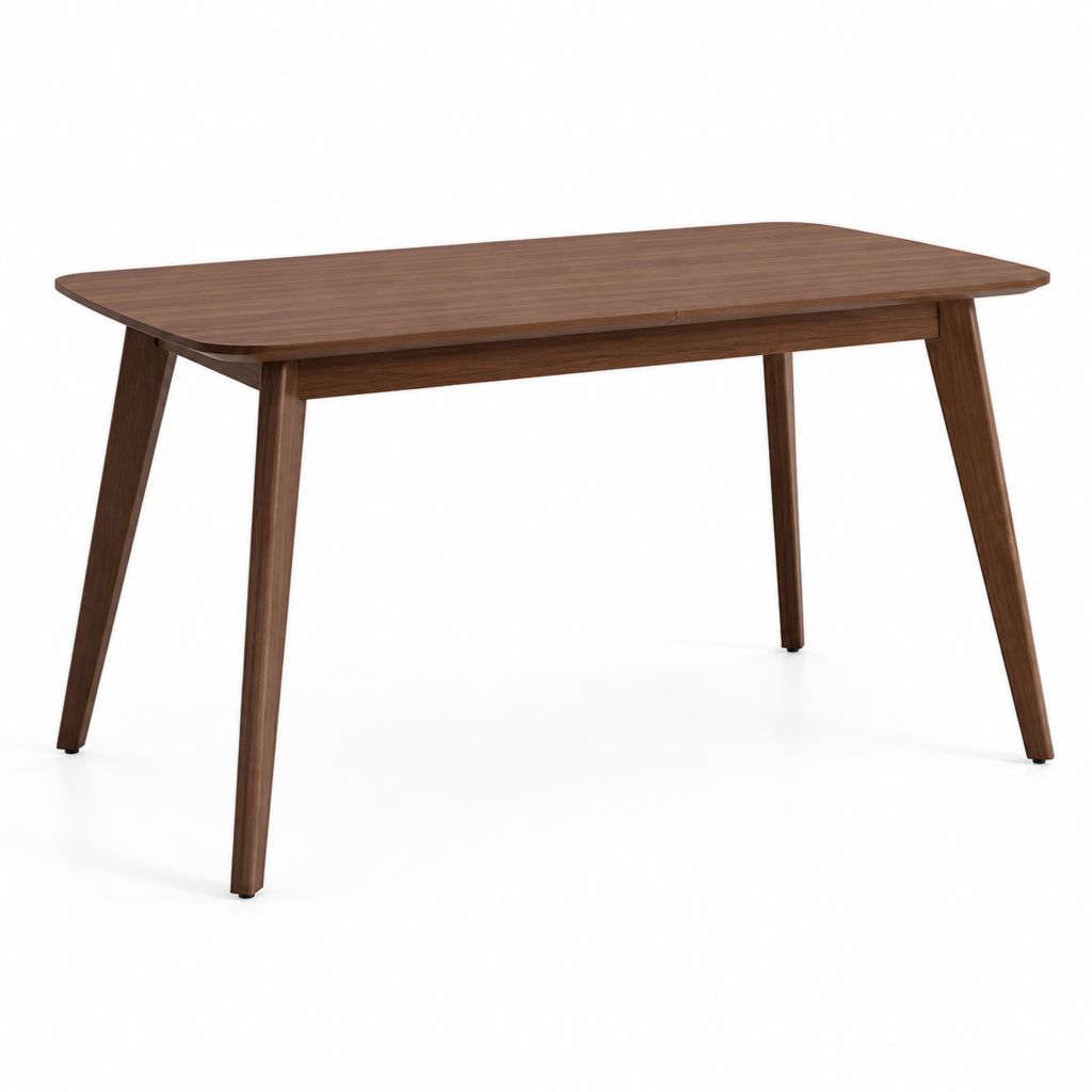 Tavolo da pranzo rettangolare marrone in legno impiallacciato 120 x 80 x 75 cm