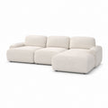 Divano angolare 3 posti con chaise longue destra beige in poliestere 300 x 160 x 75 cm
