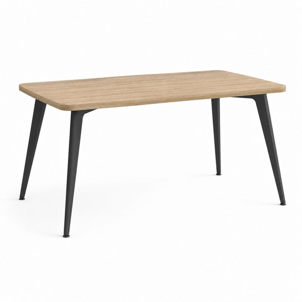 Tavolo da pranzo rettangolare rovere e nero in pannello truciolare e acciaio 120 x 70 x 75 cm