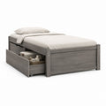 Letto singolo con cassetto contenitore grigio in legno massello di pino 90 x 200 cm